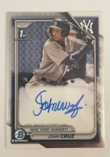 2024 Bowman Chrome 1st Prospect Autograph John Cruz Auto Yankees #CPA-JCZ