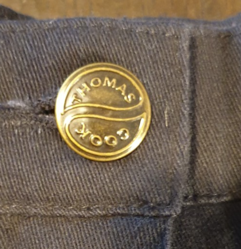 THOMAS COOK CLOTHING CO. Navy Stretch Straight Leg Boot Cut Moleskins. Size 10. - Picture 5 of 16