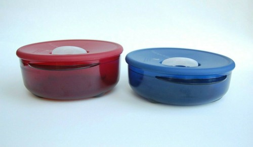 Tupperware Rock Serve ciotole per forno a microonde N Rosso \u0026 Blu #4150 \u0026  #4151 Set di 2 | eBay