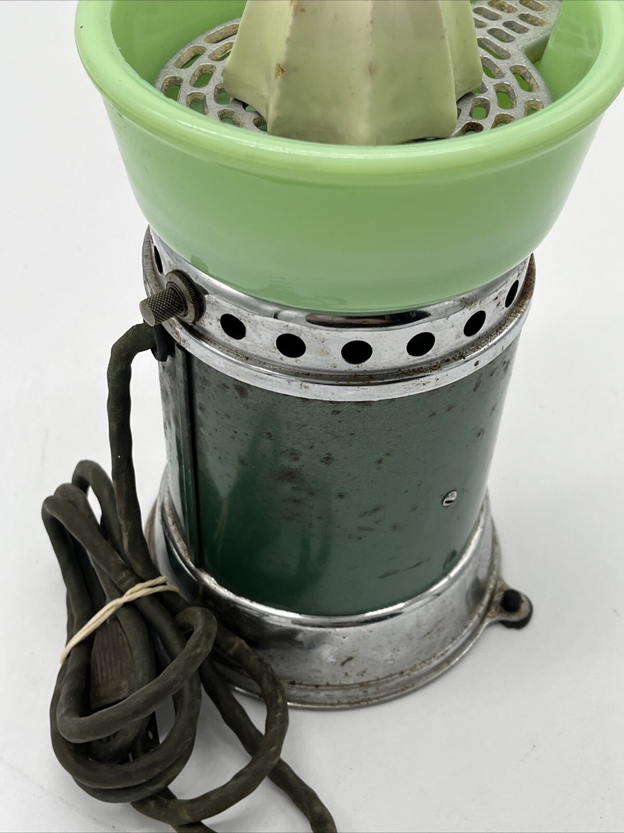 Vintage ~ Sunkist Juicit Electric Juicer Jadeite Green Glass