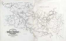 1880 Map of Morgan & Johnson Co & Parts of Magoffin Floyd & Martin Co Kentucky