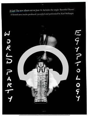    ADVERT WORLD PARTY EGYPTOLOGY CD LP RARE MAGAZINE  A4 Poster    