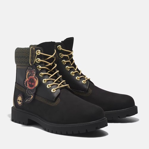 Timberland Heritage TB0A28MBEQ4 Stivali Uomo Pelle Nero 6 Pollici Stringati Impermeabili - Foto 12 di 88