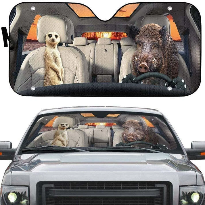 Timon And Pumbaa Car Sunshade