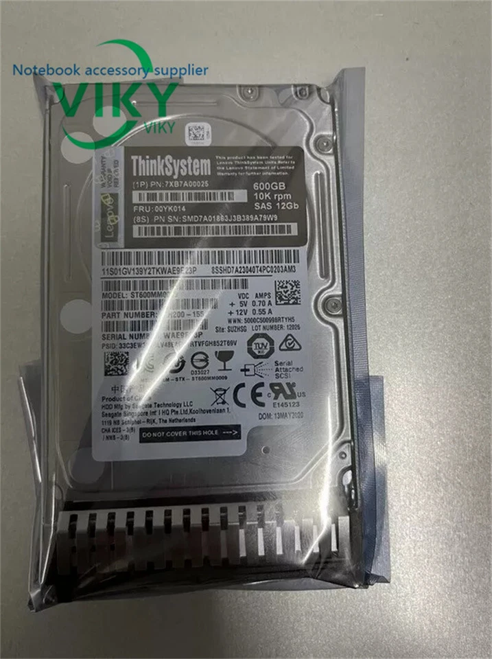 7XB7A00025 ThinkSystem 2.5" 600GB 10K SAS 12Gb Hot Swap 512n HDD FRU 00YK014 - Image 2 of 3