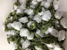 Satin Ribbon Roses Buds Embellishments Large 24 Colours 