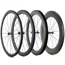 Carbon Road Bike Wheelset 24/38/50/60/88mm Depth Clincher Tubeless Tubular
