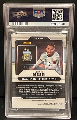 2020 Panini Obsidian E/E Yellow Gold Lionel Messi Jersey #10/10
