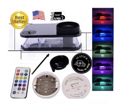 Portable Hookah Set W/ LED Light Square Box Acrylic Hookah Shisha w/ Bowl
