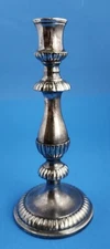 VINTAGE ORNATE SILVERPLATE CANDLESTICK HOLDER 9 ½” UNMARKED TAPER INSERT