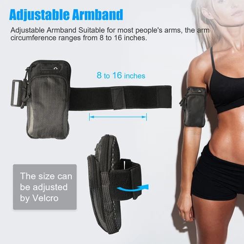 Cell Phone Armband Running Phone Holder Sports Arm Band Strap Gym Pouch Key Bag - Zdjęcie 5 z 10
