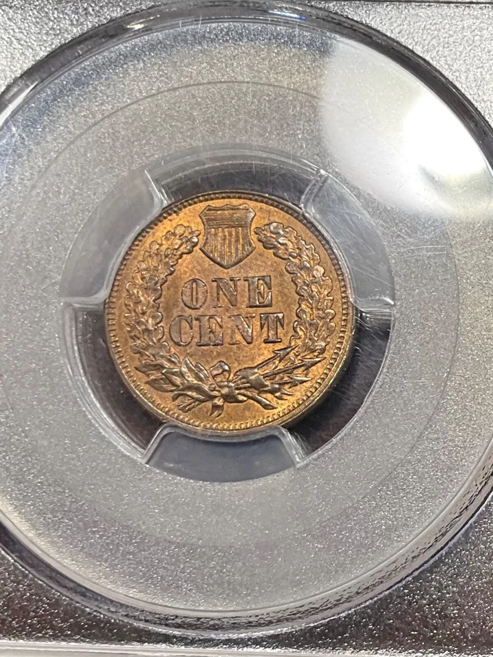 PCGS MS64+RB CAC 1868 INDIAN HEAD CENT SCARCE DATE ABSOLUTELY BEAUTIFUL - Image 2 of 3