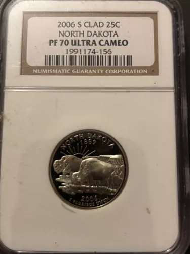 2006 S clad North Dakota quarter NGC PF 70 Ultra Cameo Nice slab