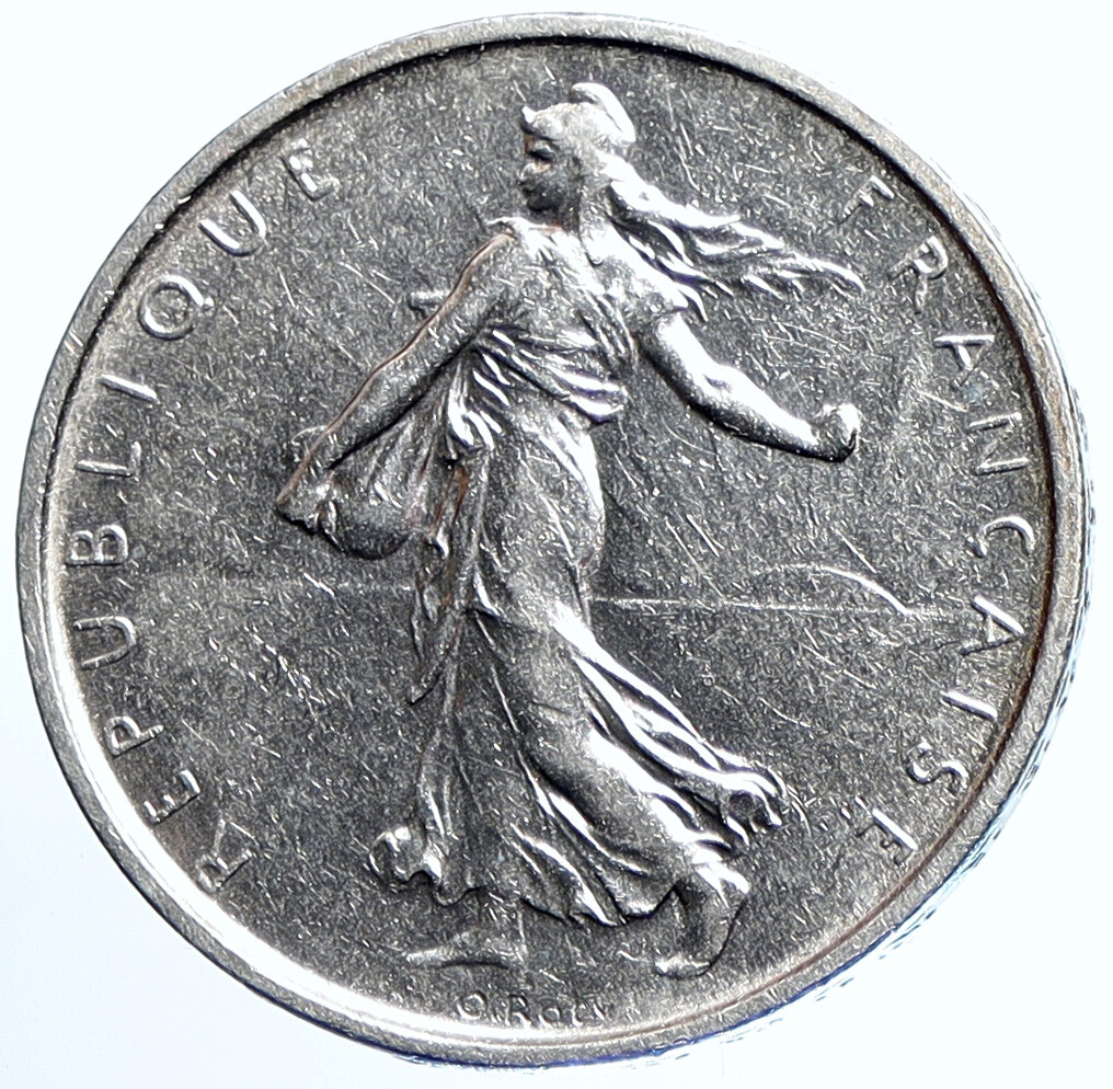 フランス 5フラン 銀貨 1963年 1963 FRANCE French LARGE w La Semeuse SOWER WOMAN Silver 5 Francs