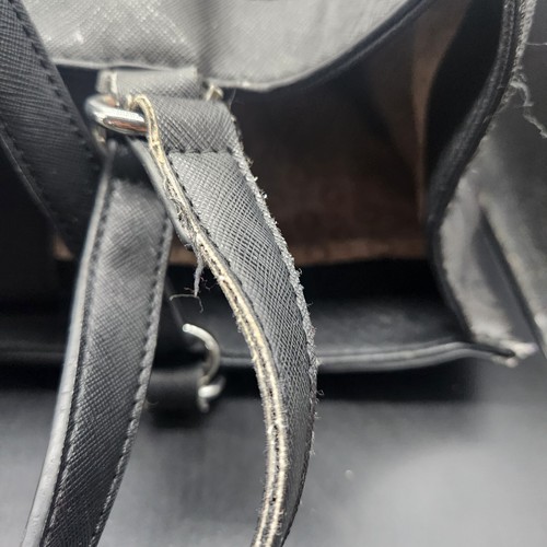 GUESS Gray & Black Medium Tote Shoulder Bag Purse Multiple Pocket Bag Charm - Picture 13 of 17
