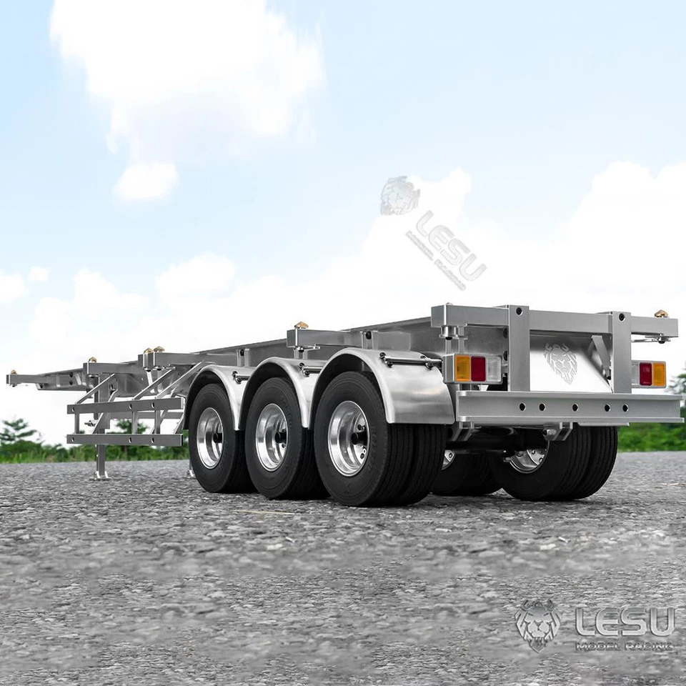 LESU 40ft 3Axle Metal Trailer for Tamiy 1/14 RC DIY Container Tractor Truck Car - Image 3 of 4