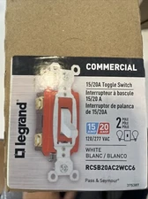 6 Of  2 Pole  Toggle Switch Legrand White 15A/ 20A 120/277V2 P