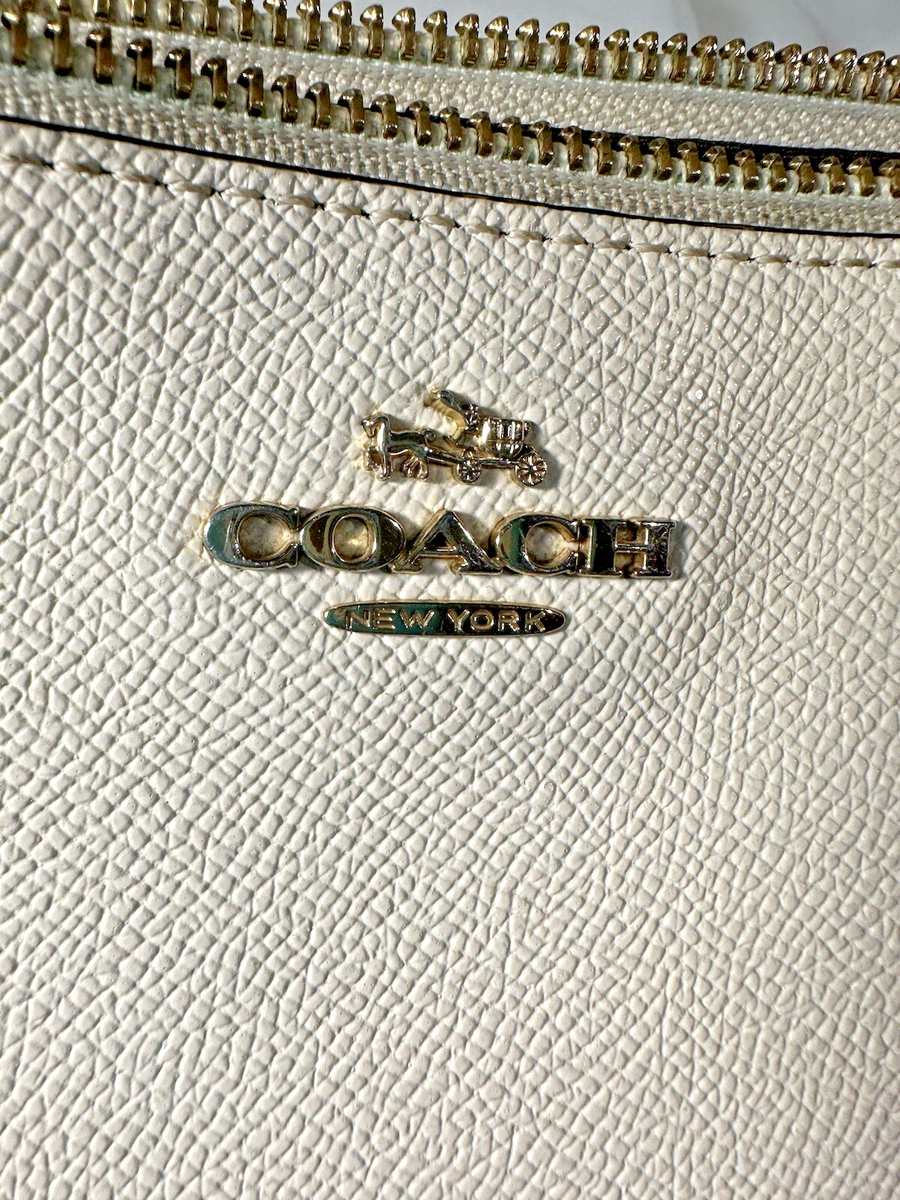 COACH #F25591 Top Handle Pouch in Crossgrain Leather Sz 8.75