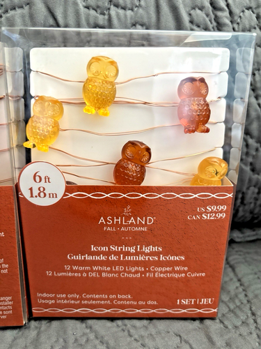 New 2 X Pks Ashland Mini LED 6 Ft. Crafting Lights - Owls - Yellow & Brown - Picture 6 of 6