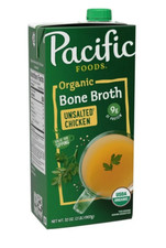 Pacific Foods Organic Unsalted Chicken Bone Broth, 32 oz Carton