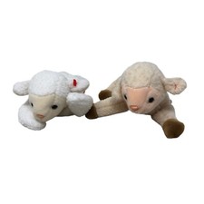 Lot of 2 Ty Beanie Baby EWEY the Lamb & FLEECE the Lamb