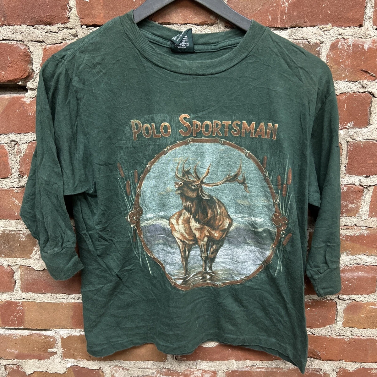 Vintage Polo Sport Ralph Lauren Sportsman American Youth T-Shirt Small RARE T24