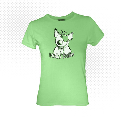 Bullterrier Staffbull Department Damen T-Shirt Listenhund Hello L und XXL
