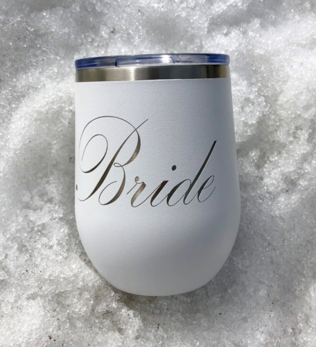 Bride Bridal Party Bachelorette Maid of Honor Gift Wedding Tumbler Coffee Wine  - Picture 1 of 3