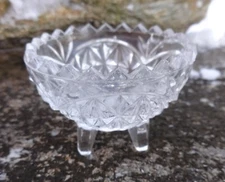 German, Footed Glass Open Salt Dip, Cellar, Dish!