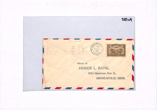 USA/CANADA Air Mail Cover 1929 Iowa Grinnell AIR SHOW Quebec Montreal YW335 - Picture 10 of 10