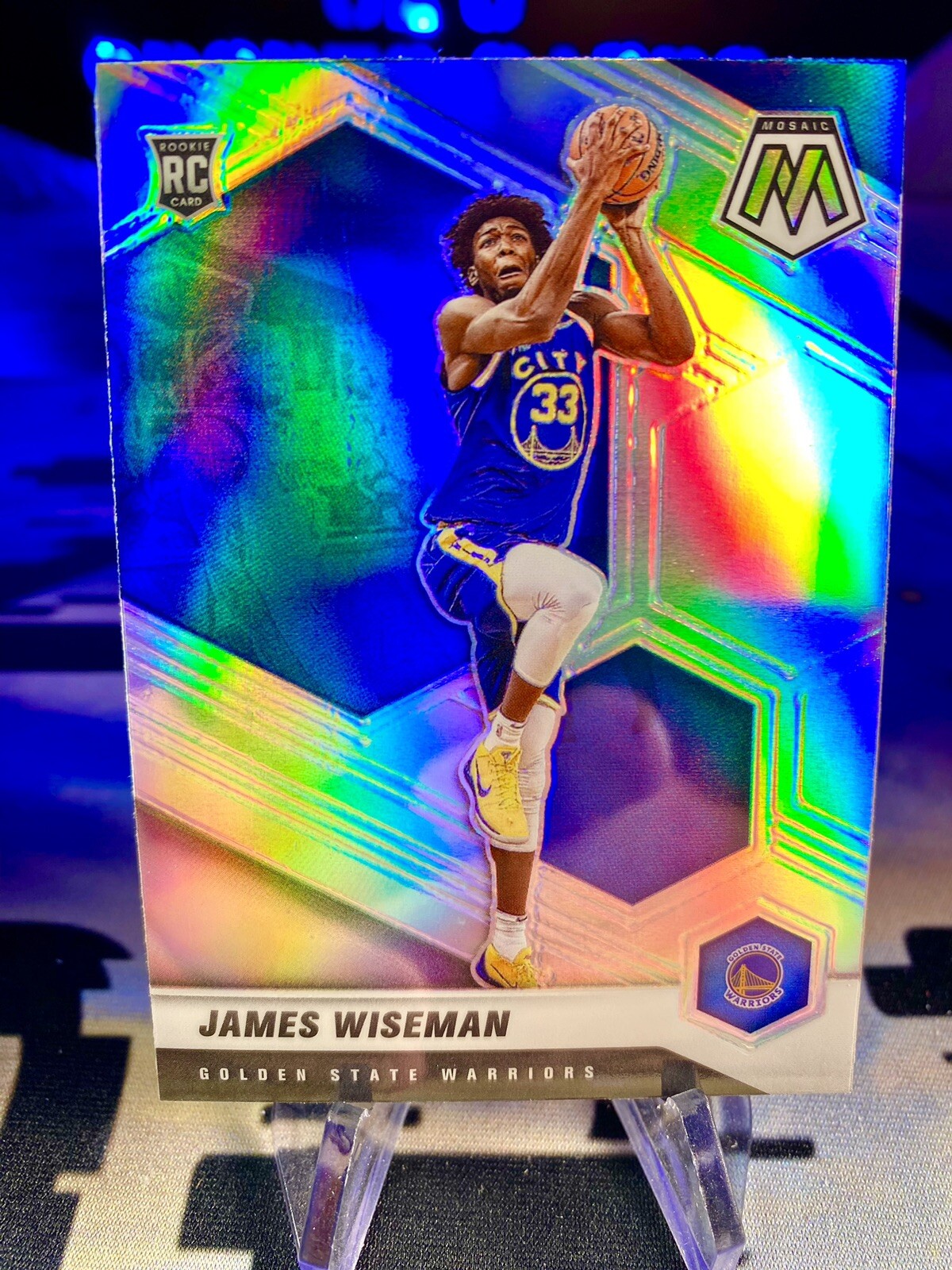2020-21 James Wiseman Panini Mosaic Silver Prizm Rookie Card #205