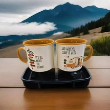 Abbey + CA Gift 2 Camping Mugs, 16 Ounce, White, Brown (57835) About the Journey