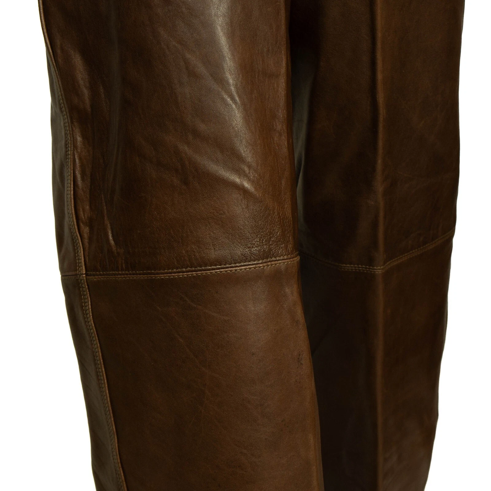 GIANNI VERSACE pantalone donna pelle marrone vintage anni 80 90