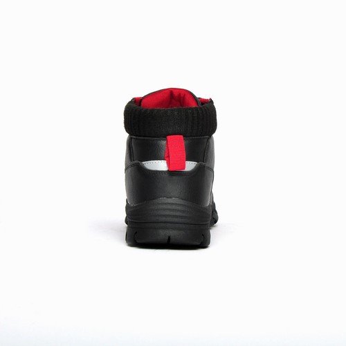 MENS PENGUIN SHERPA BLACK LACE UP BOOTS - Picture 5 of 5