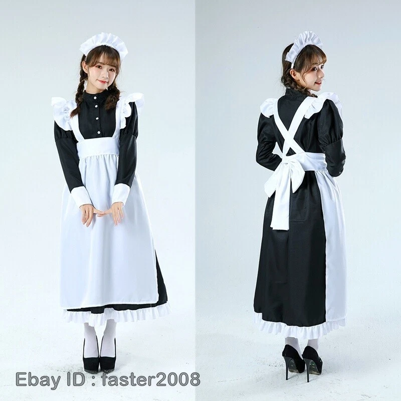 女仆礼服褶皱洛丽塔花式服装角色扮演经典英国风格复古家居 — 第 3/4 张图片