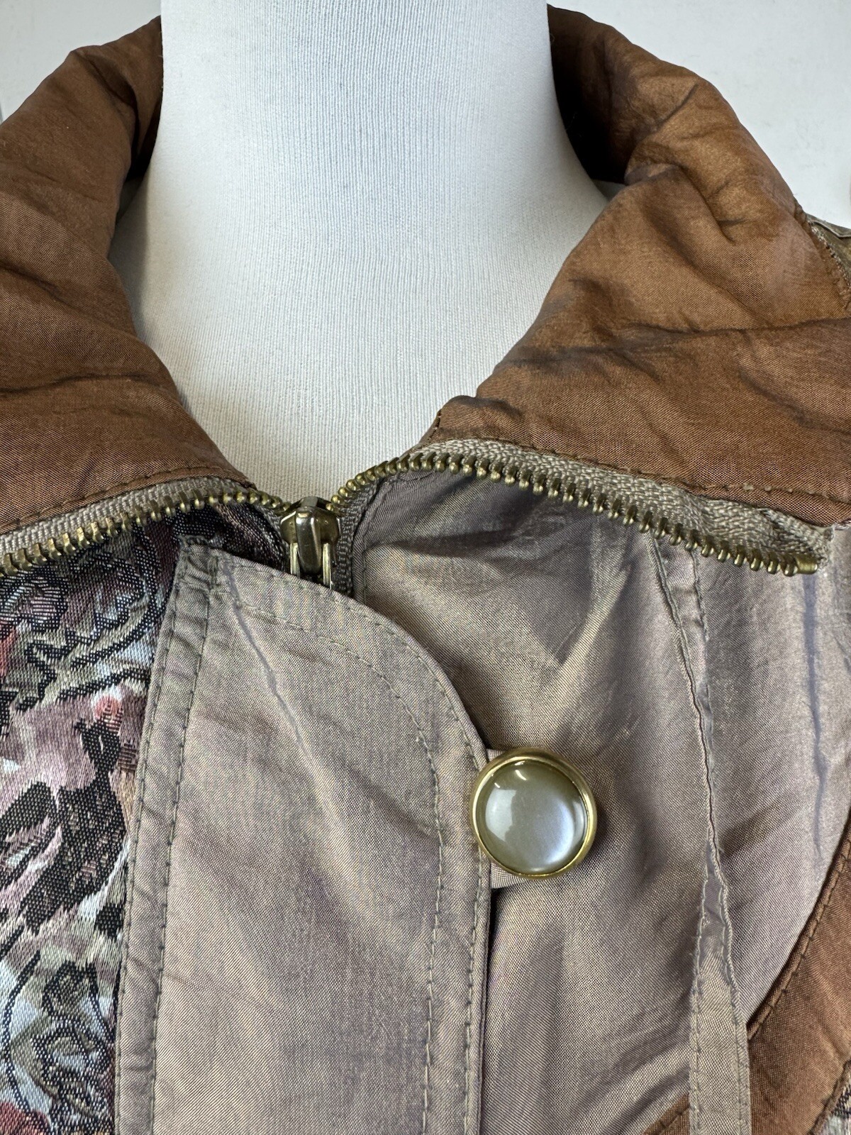 Patchwork Floral Windbreaker Track Jacket 80s Wes… - image 4