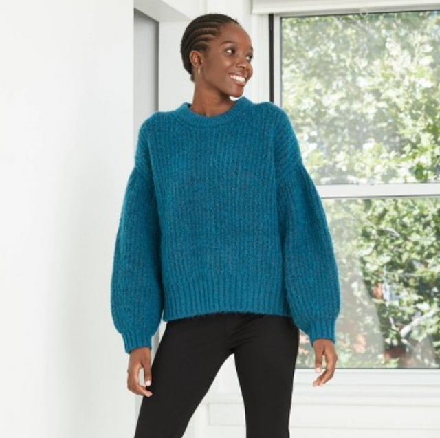 Women's Balloon Sleeve Boat Neck 