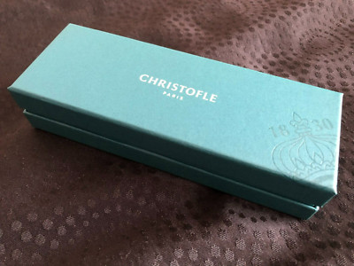 Christofle Paris Blue Cardboard Gift Box 7.75 in L x 3 in W x 1.75 in H