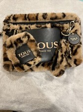 Tous Womens Animal Print Brown Amaya Clutch W/ 2 Tous Matching Accessories!