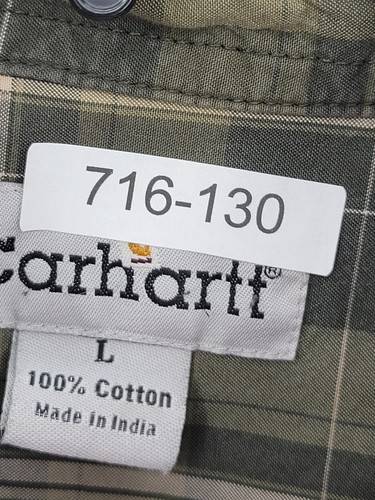 Carhartt Hemd Herren Large grün kariert Langarm Knopfleiste Arbeit 90s Grunge - Bild 11 von 11