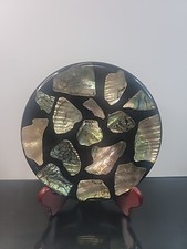 Vintage Handmad 8 Round Lucite Trivet w/ Abal...