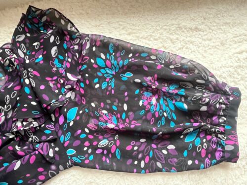 BNWT Jasper Conran detailed black print chiffon top with scattered sequins UK 14 - Picture 5 of 9