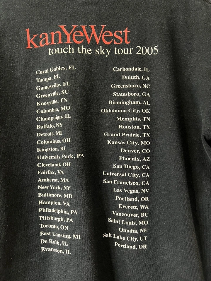 Vintage 2005 Kanye West Late Registration Touch The Sky Tour T Shirt Y2K - Image 4 of 4