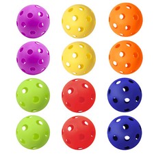 12-Pack Plastic Hollow Training Baseballs. Practice Softballs.Indoor Pickleballs