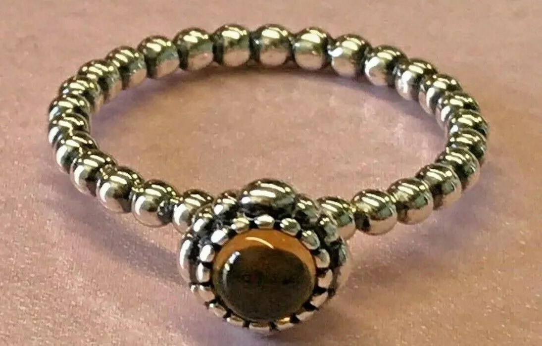PANDORA BIRTHDAY BLOOMS CITRINE RING NEW 190854CiG RARE 54
