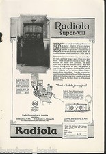 Anuncio de radio RCA RADIOLA Super-VIII 1924, Radio Corp of America