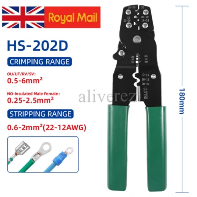 HS-202D Multifunction Crimping Plier Terminal Spring Plug Wire Cable Cutter Tool