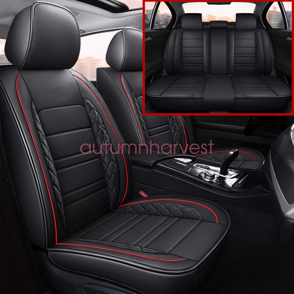 For Volkswagen Golf Taos 5-Seats Car Seat Covers PU Leather Front + Rear Cushion - Image 4 of 4