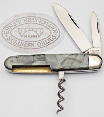 Vintage BRUCKMANN SOLINGEN Bartender s Knife Colorful Handles - Unused Near Mint