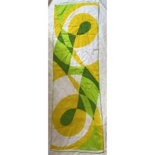VERA Neumann Scarf  Signed  Semi sheer  Green / Yellow VINTAGE